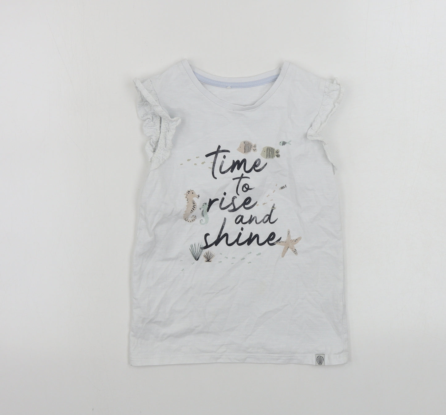 George  Girls White   Basic T-Shirt Size 7-8 Years