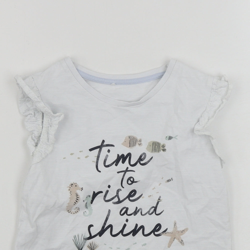 George  Girls White   Basic T-Shirt Size 7-8 Years