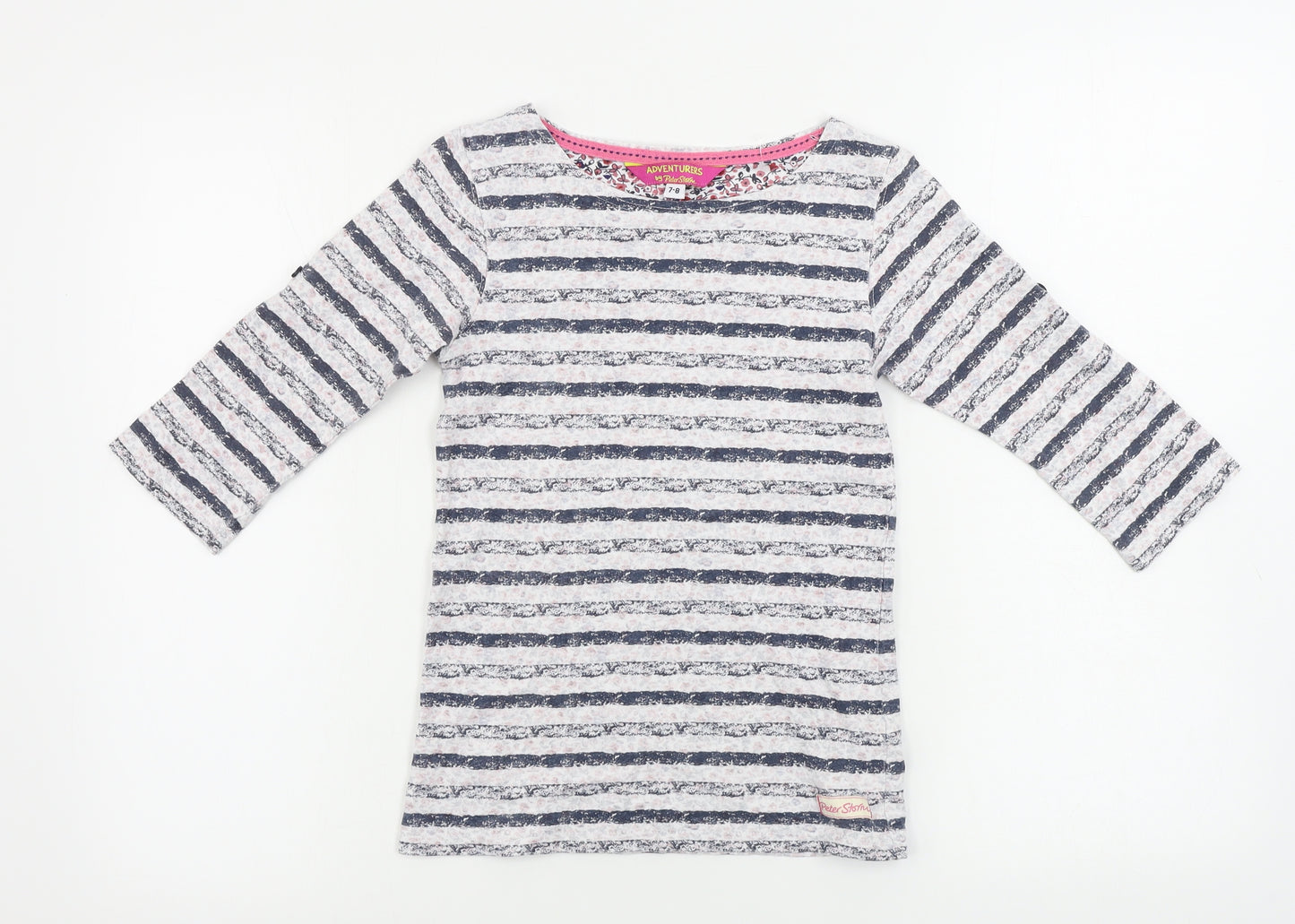 Peter Storm Girls Grey Geometric  Basic T-Shirt Size 7-8 Years