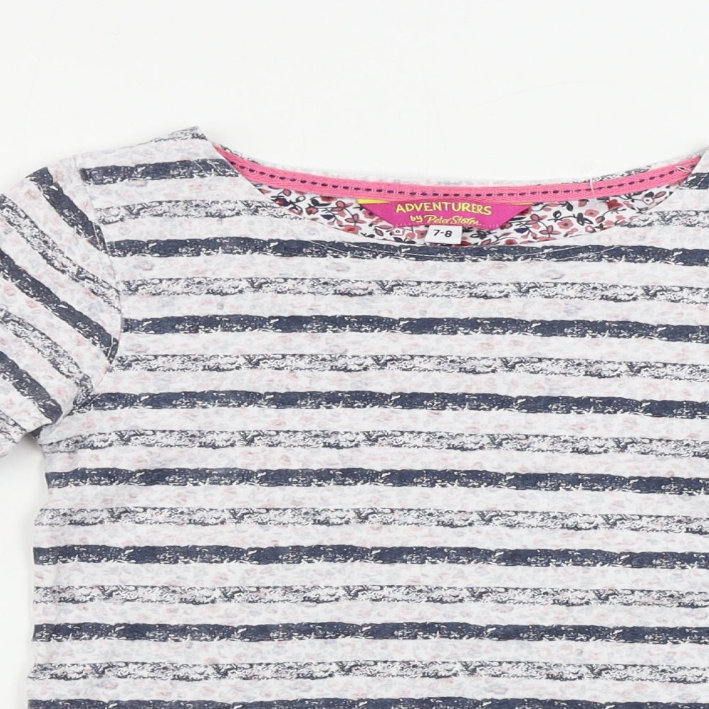 Peter Storm Girls Grey Geometric  Basic T-Shirt Size 7-8 Years