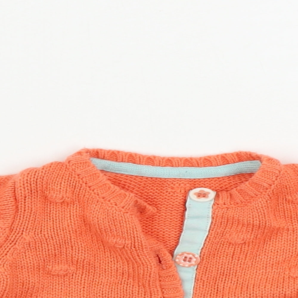 Nutmeg Girls Orange   Cardigan Jumper Size 0-3 Months
