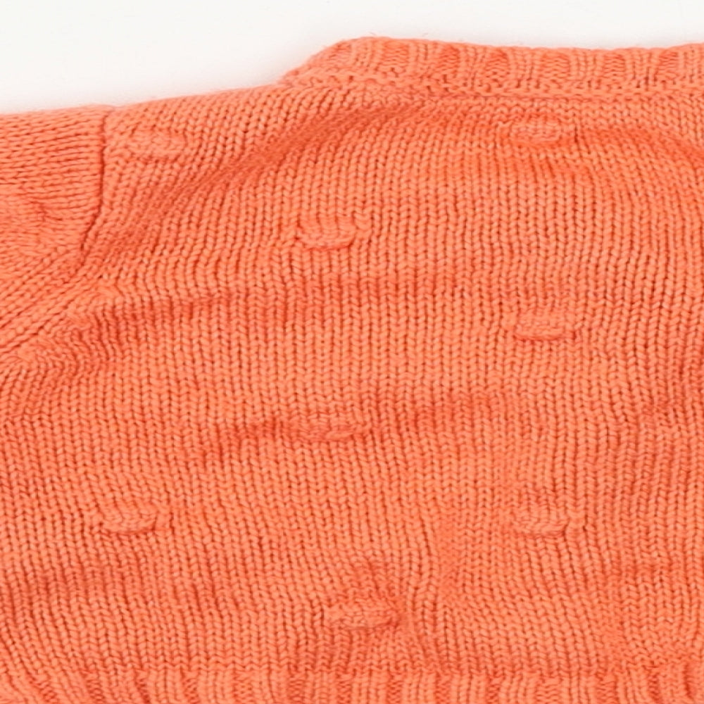 Nutmeg Girls Orange   Cardigan Jumper Size 0-3 Months