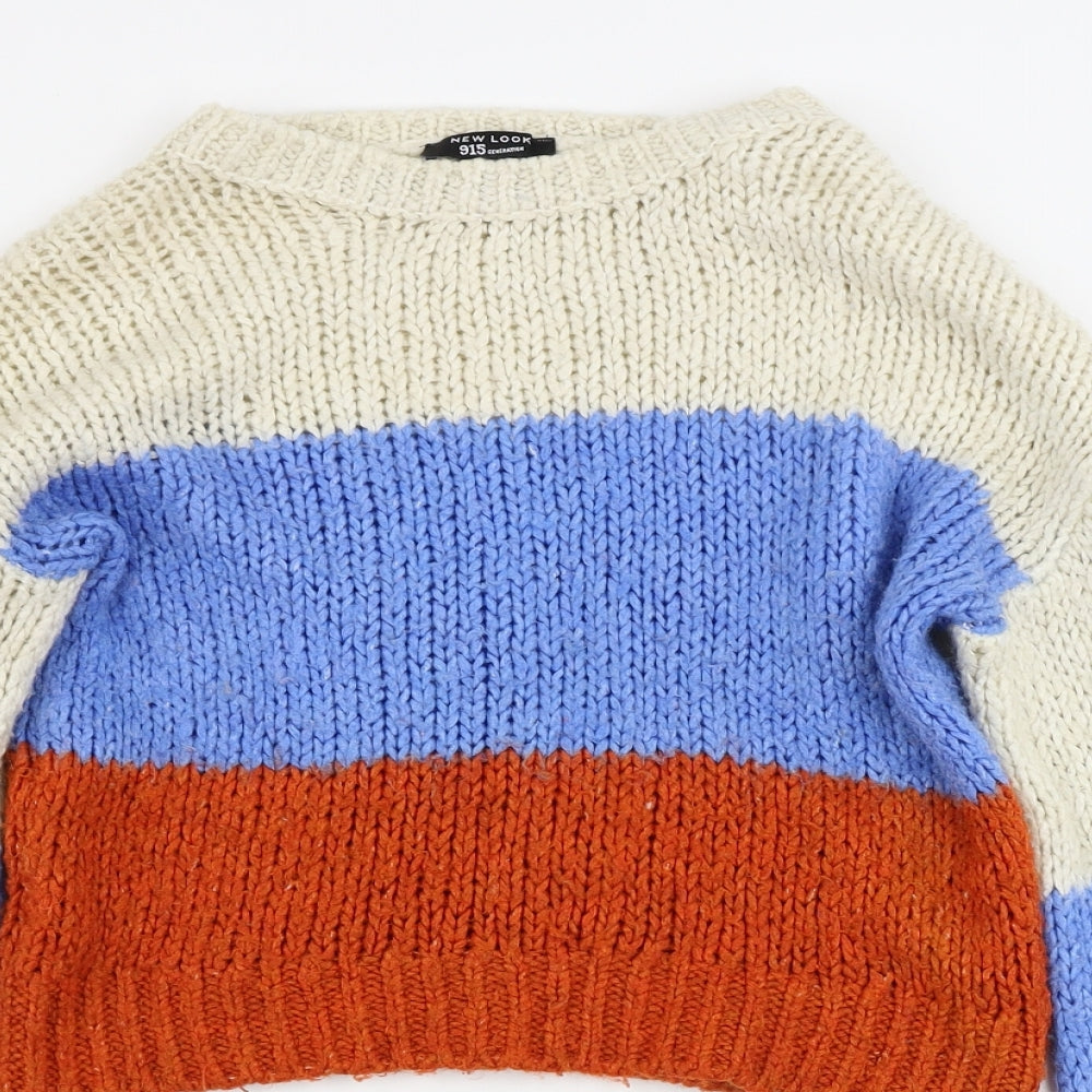 New Look  Girls Beige Striped  Pullover Jumper Size 12-13 Years