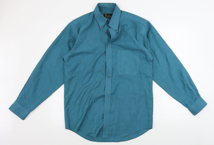 BHS Mens Green Button-Up Size 14