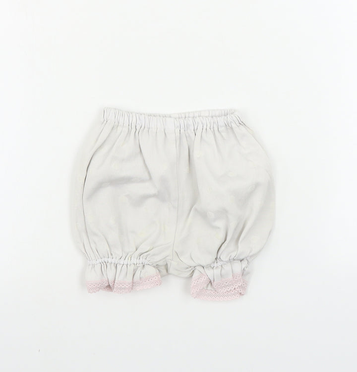 Preworn  Girls White Polka Dot  Cropped Trousers Size 3 Years