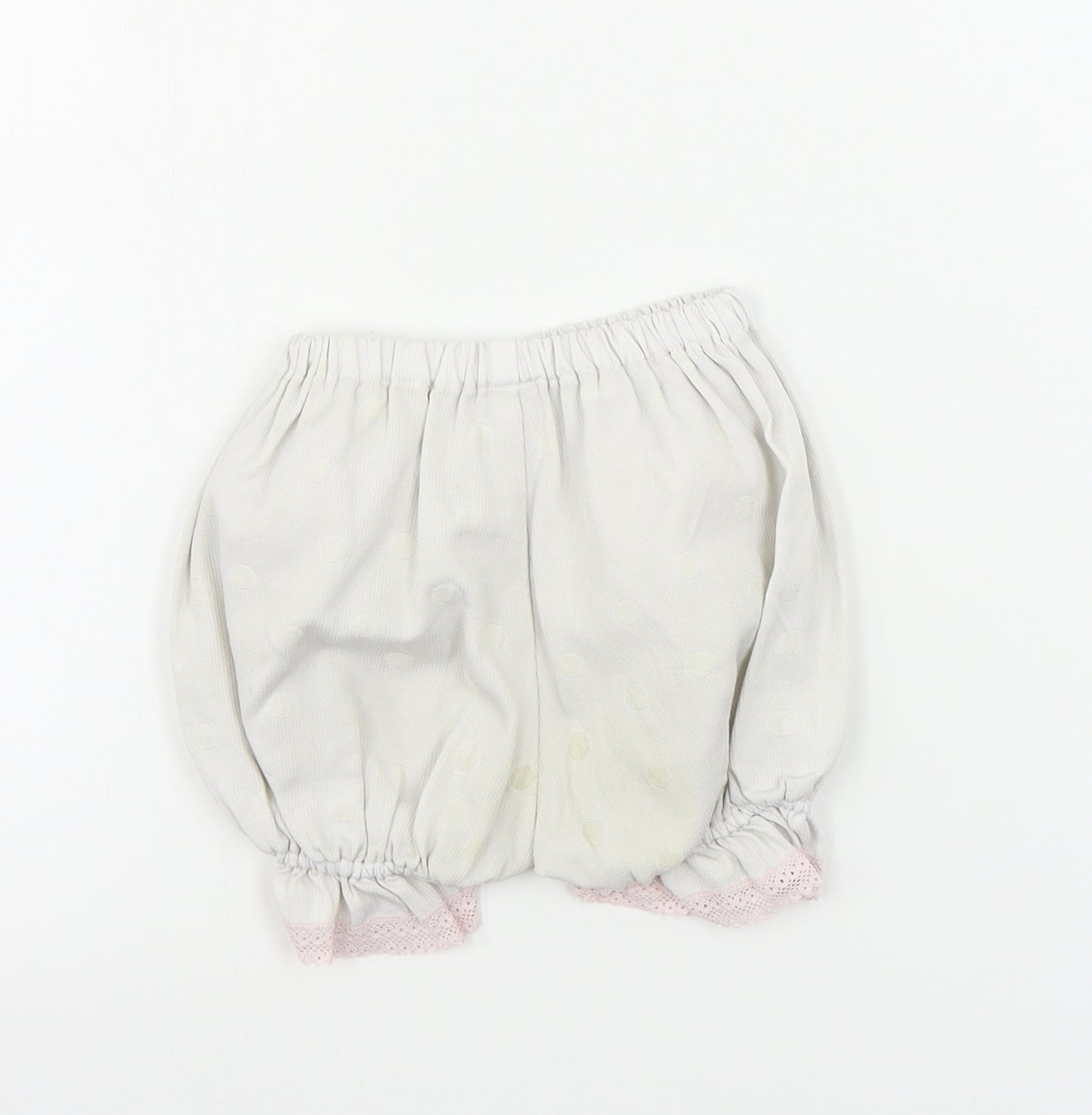 Preworn  Girls White Polka Dot  Cropped Trousers Size 3 Years