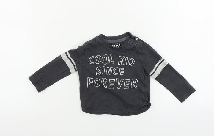 F&F  Boys Grey   Basic T-Shirt Size 3-6 Months