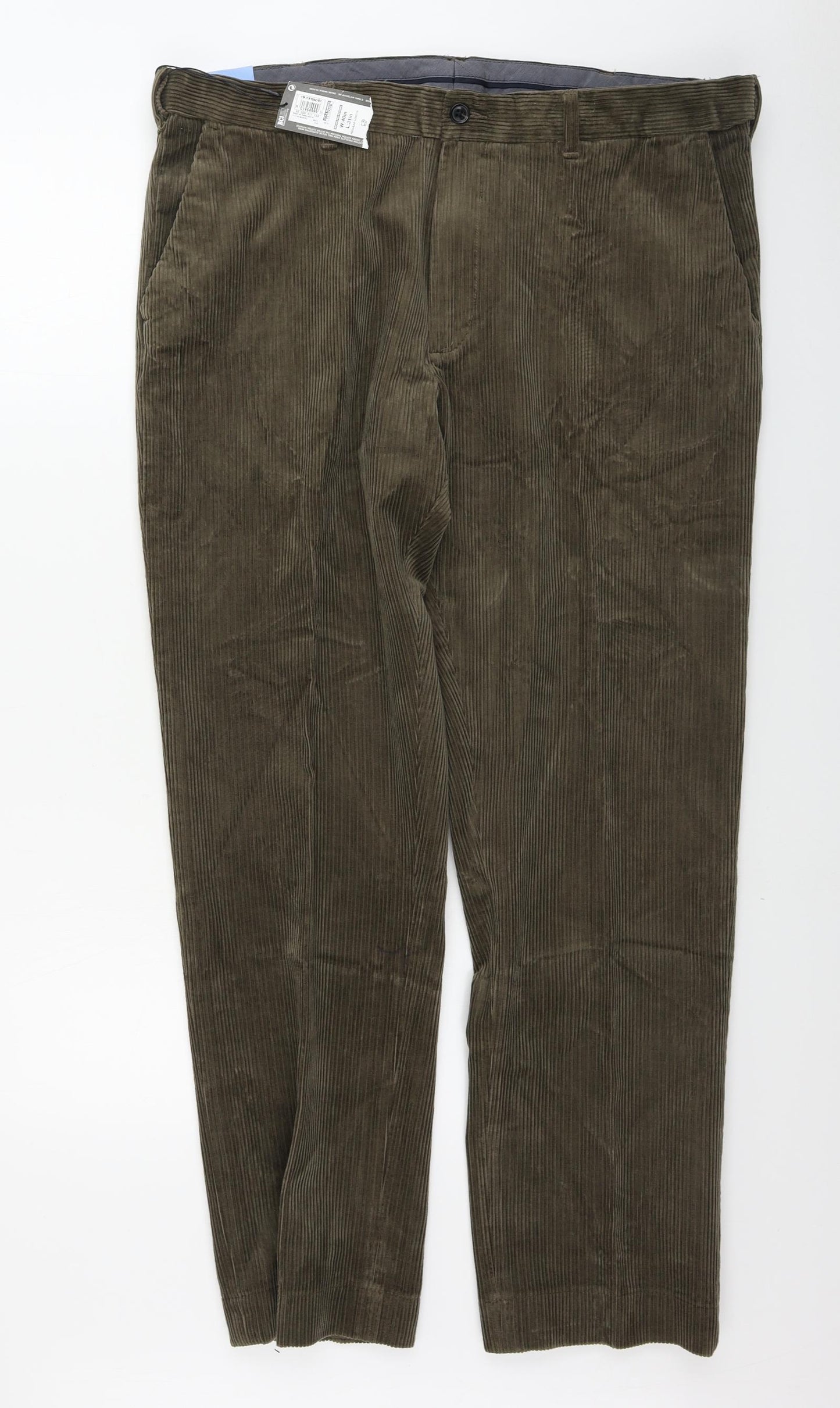 Marks and Spencer Mens Brown  Corduroy Straight Jeans Size 40 in L31 in