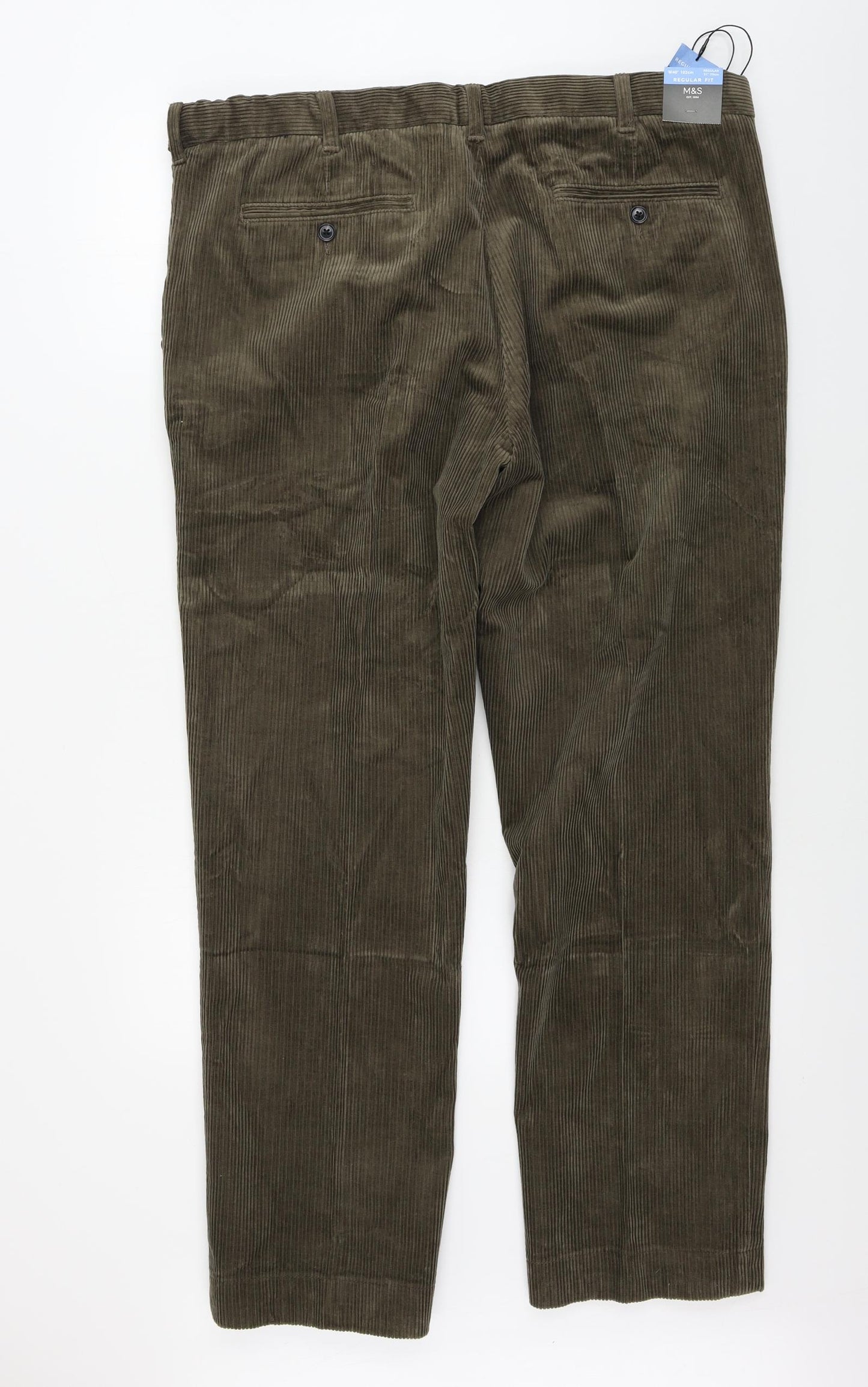 Marks and Spencer Mens Brown  Corduroy Straight Jeans Size 40 in L31 in