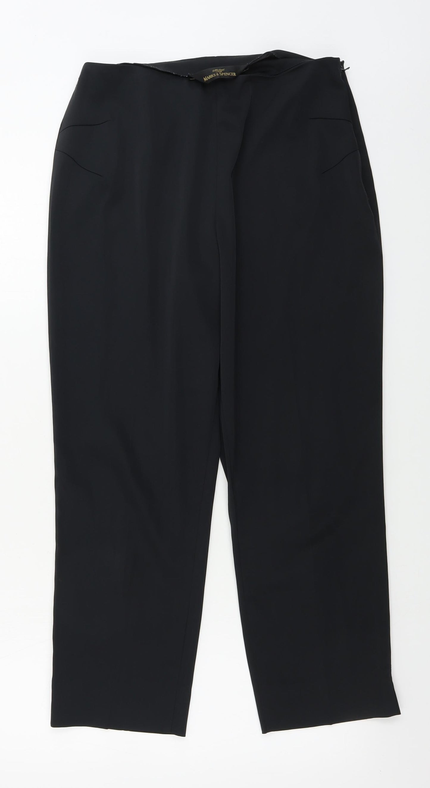 Marks and Spencer  Womens Black Paisley  Trousers  Size 12 L25 in