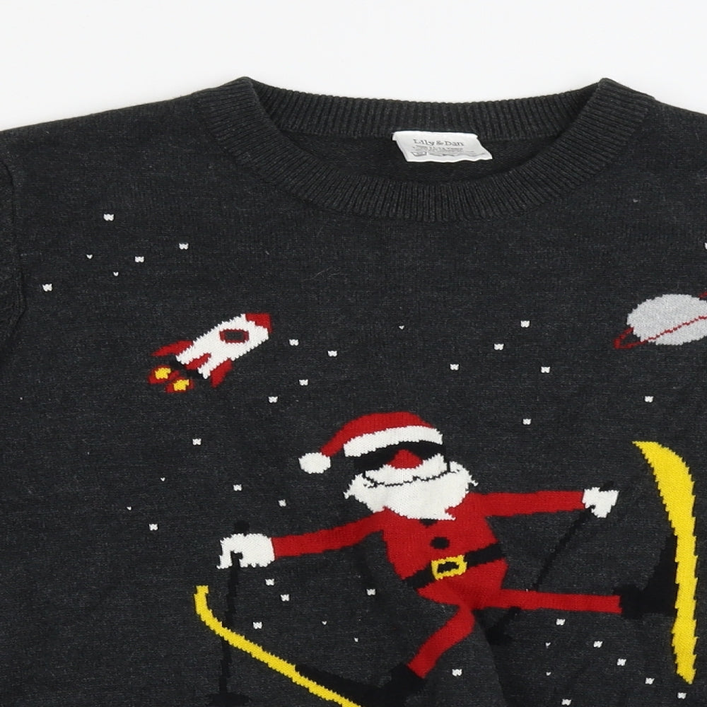 lily&dan    Boys Grey   Pullover Jumper Size 11-12 Years  - Christmas Jumper