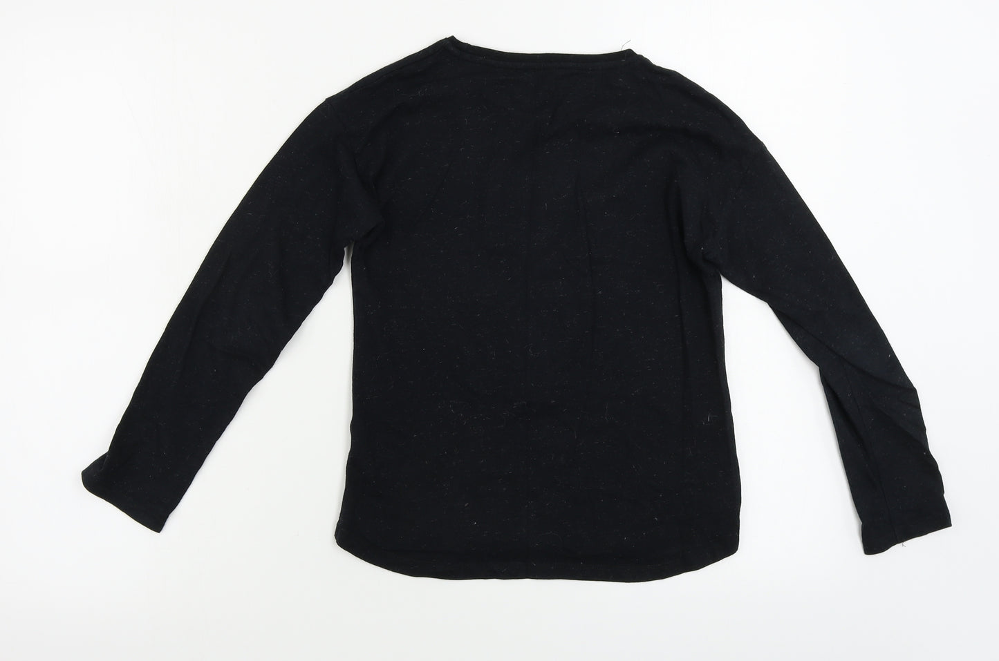 TU Boys Black   Basic T-Shirt Size 11 Years  - sequin detail