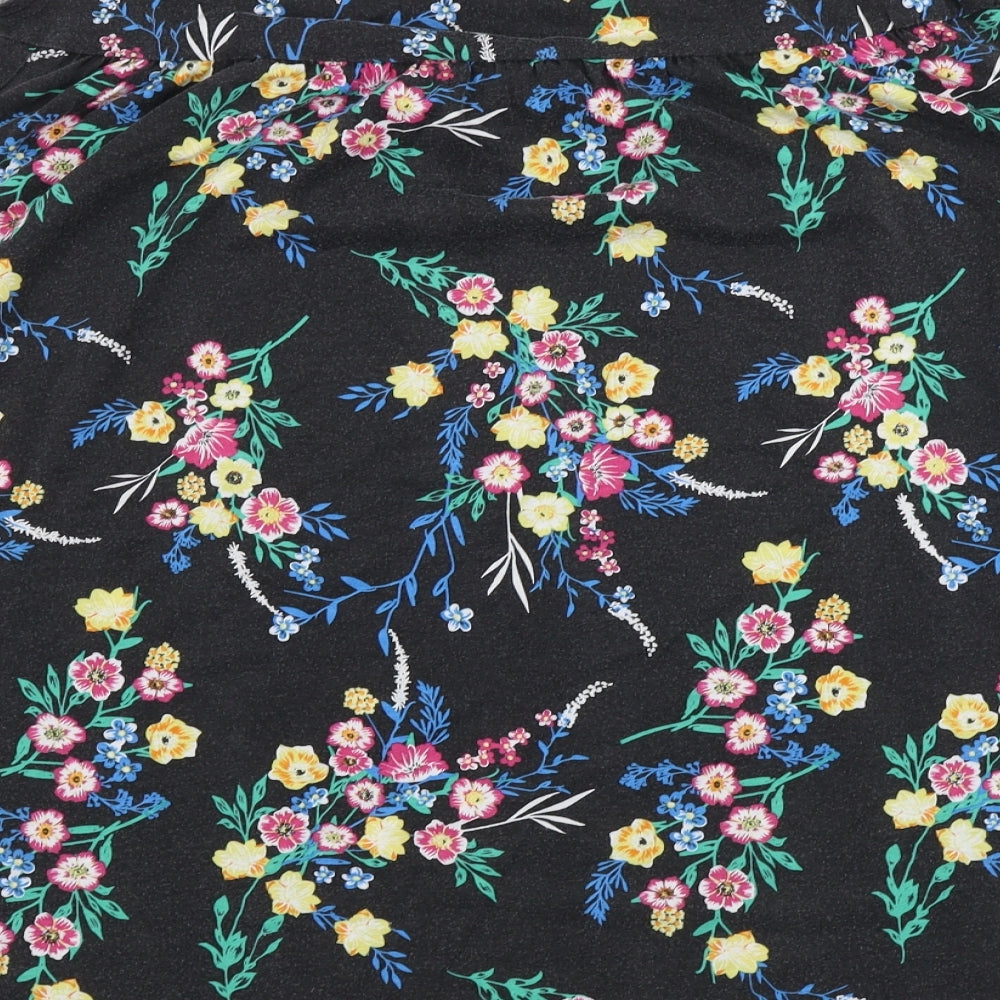 yours  Womens Black Floral  Camisole T-Shirt Size 22