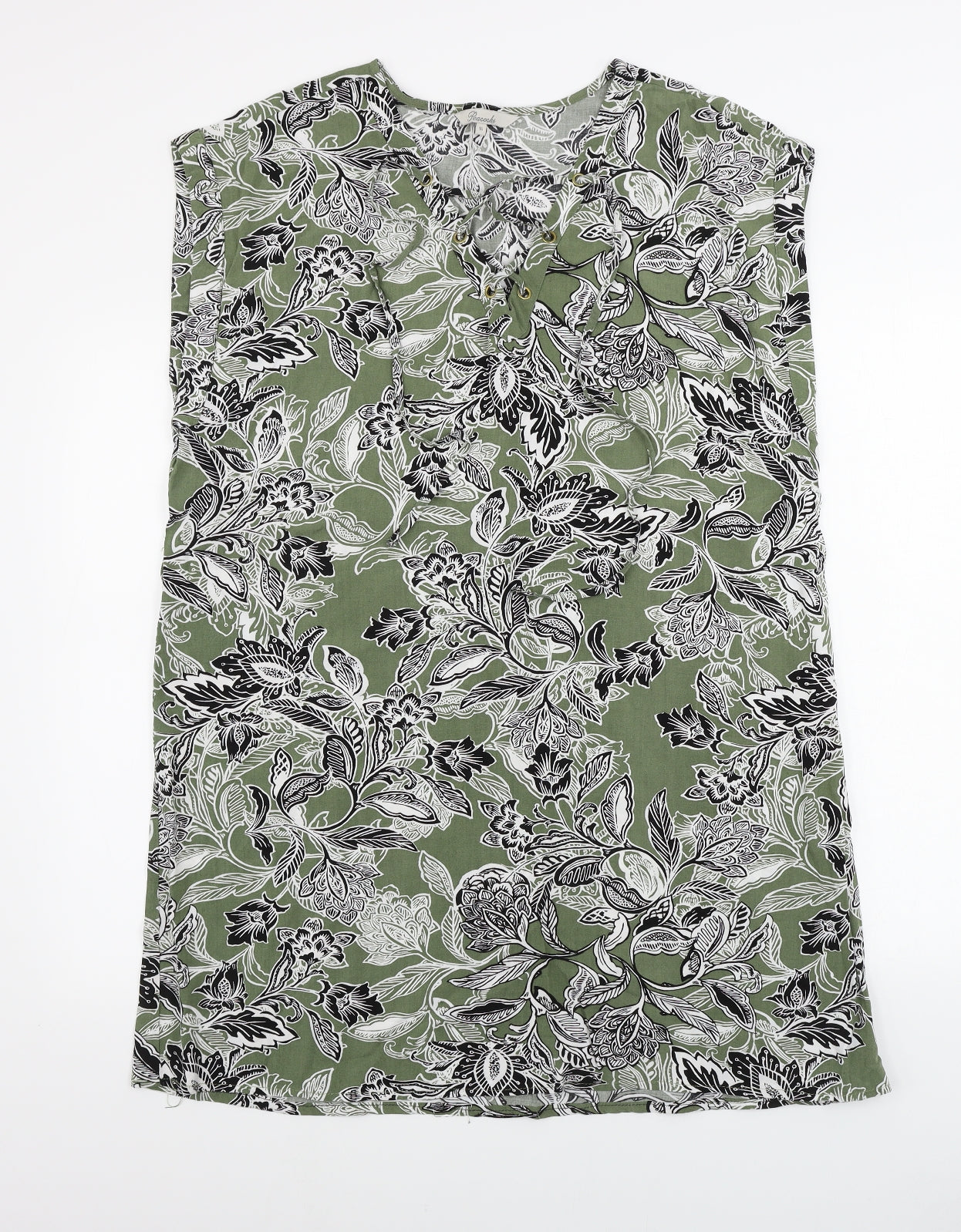 Peacocks  Womens Green Floral  A-Line  Size 16
