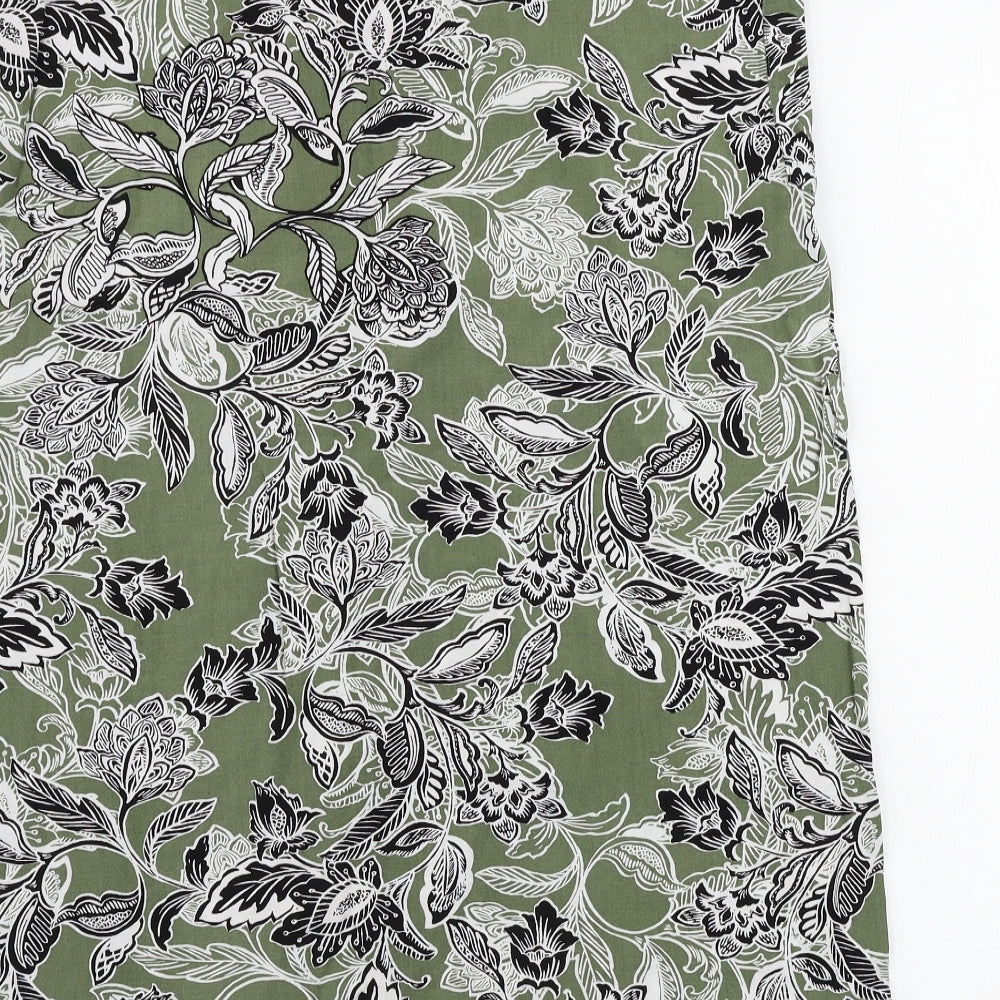 Peacocks  Womens Green Floral  A-Line  Size 16