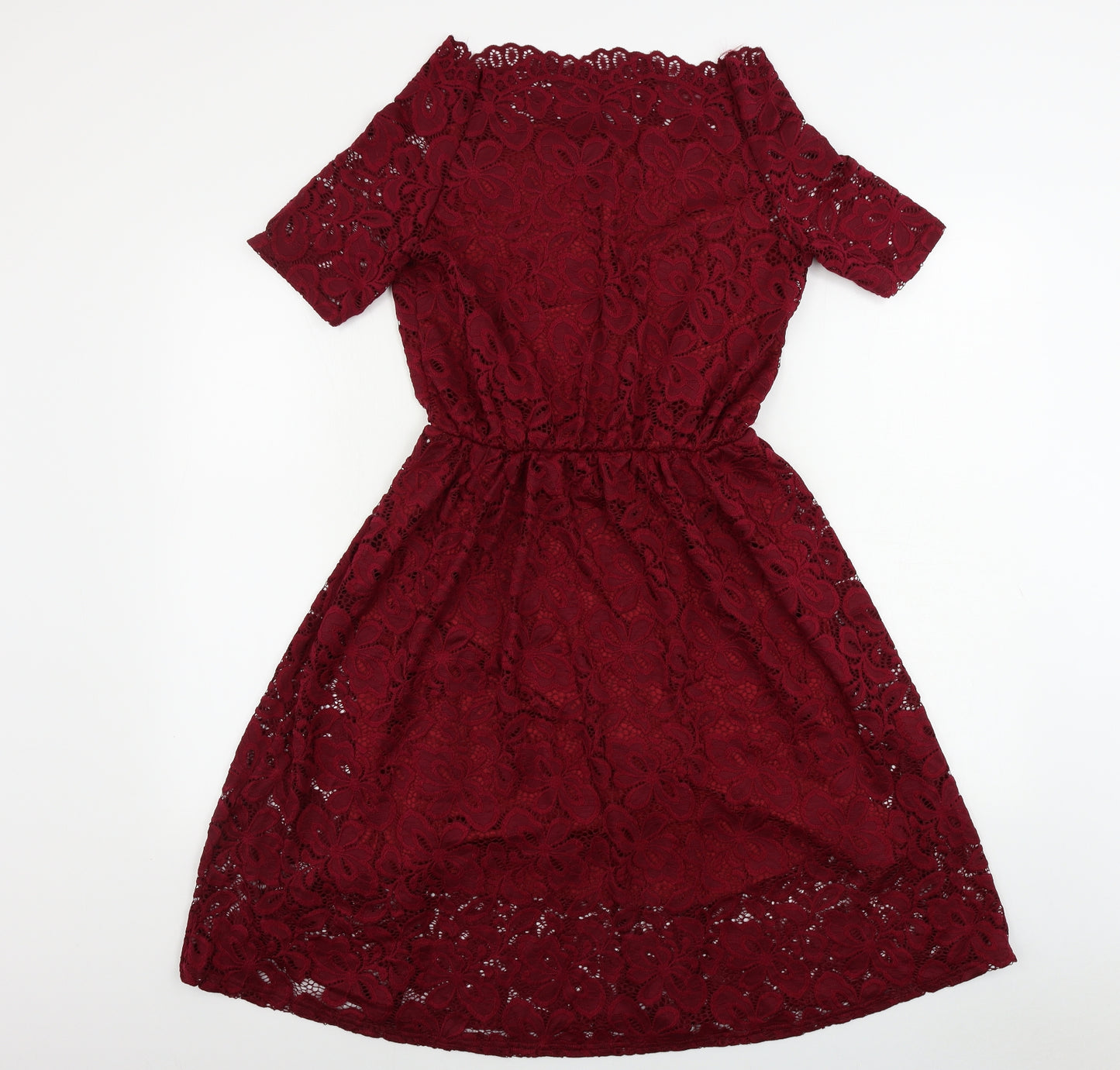 Preworn  Womens Red Floral  A-Line  Size L