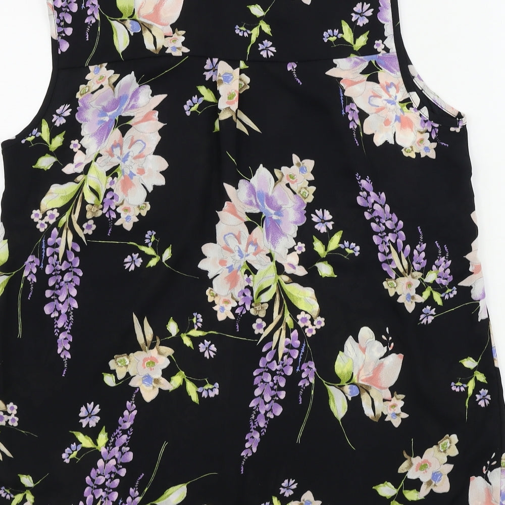 George  Womens Black Floral  Basic Button-Up Size 16