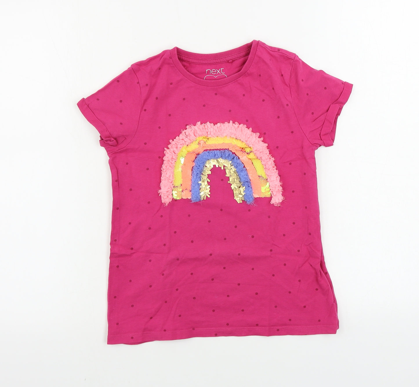 NEXT  Girls Pink   Basic T-Shirt Size 10 Years  - sequin detail