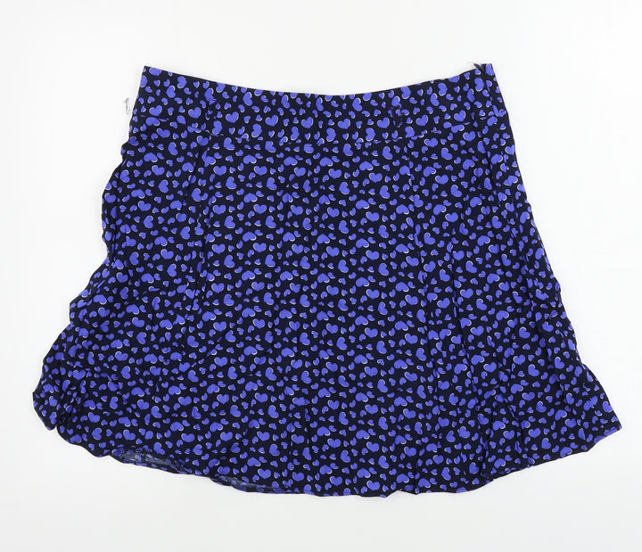 Papaya Womens Blue Animal Print A-Line Skirt Size 34 in