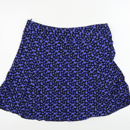 Papaya  Womens Blue Animal Print  A-Line Skirt Size 34 in