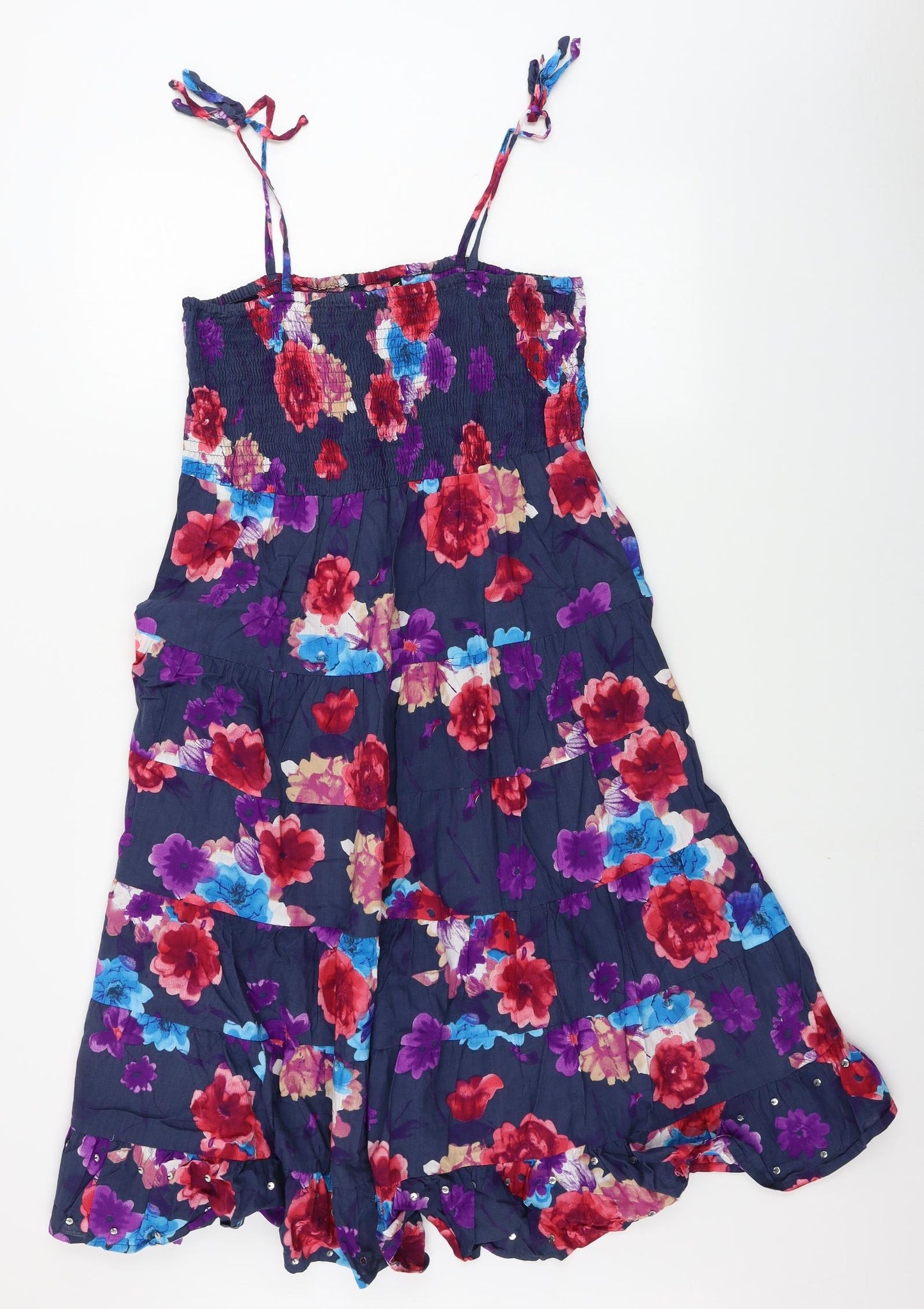 BHS  Womens Blue Floral  A-Line  Size 14