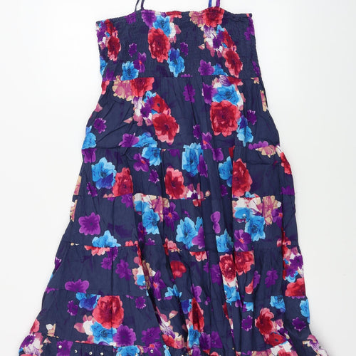 BHS  Womens Blue Floral  A-Line  Size 14
