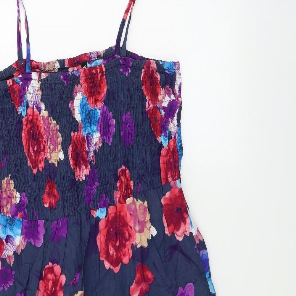 BHS  Womens Blue Floral  A-Line  Size 14
