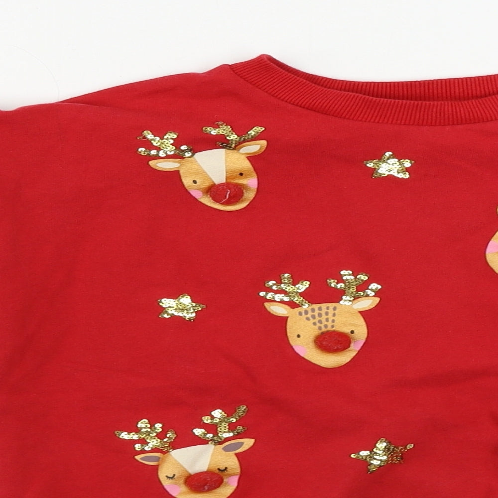 F&F  Boys Red   Pullover Jumper Size 8-9 Years  - Christmas Jumper