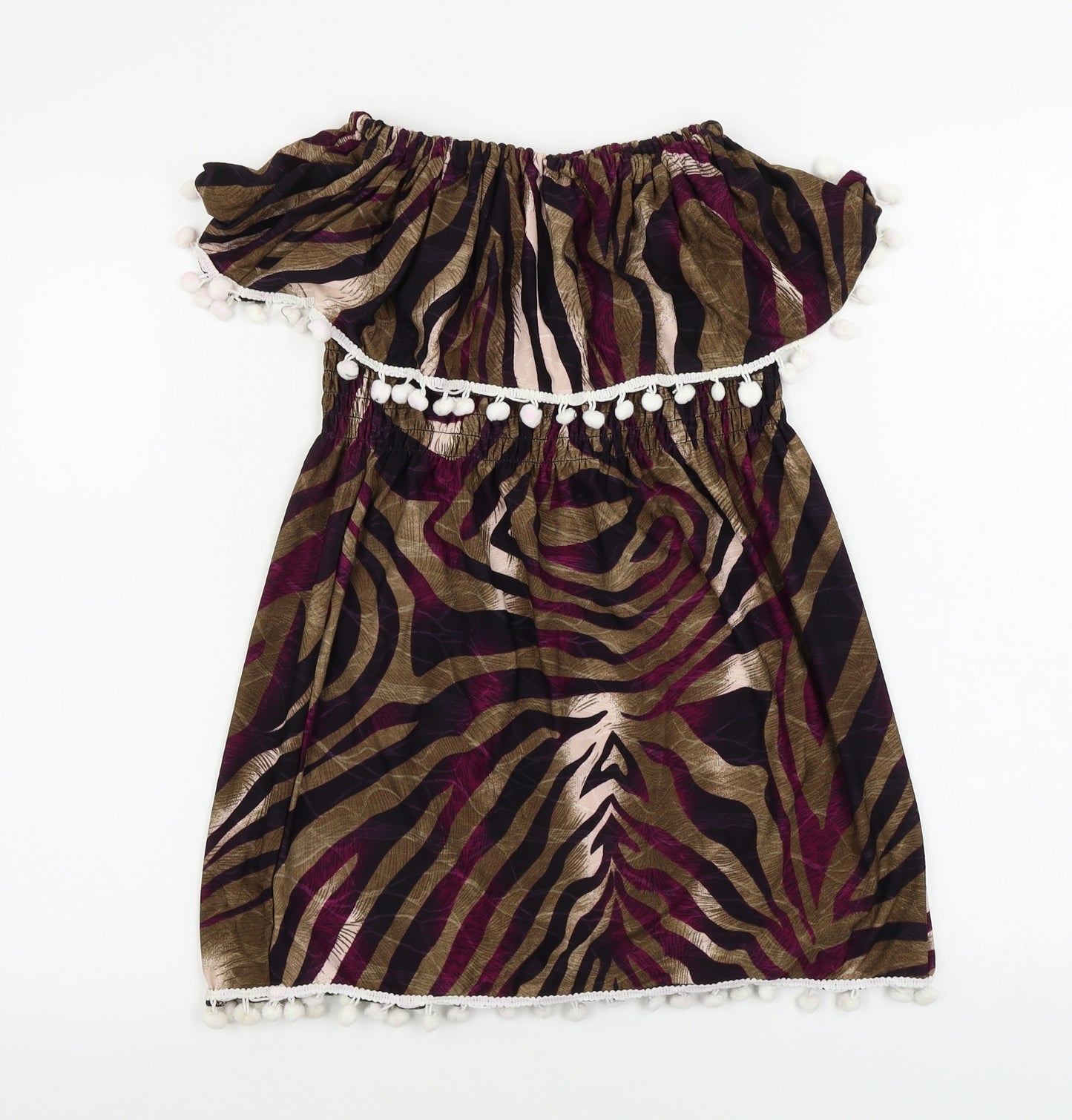 Preworn  Girls Brown Animal Print  A-Line  Size L