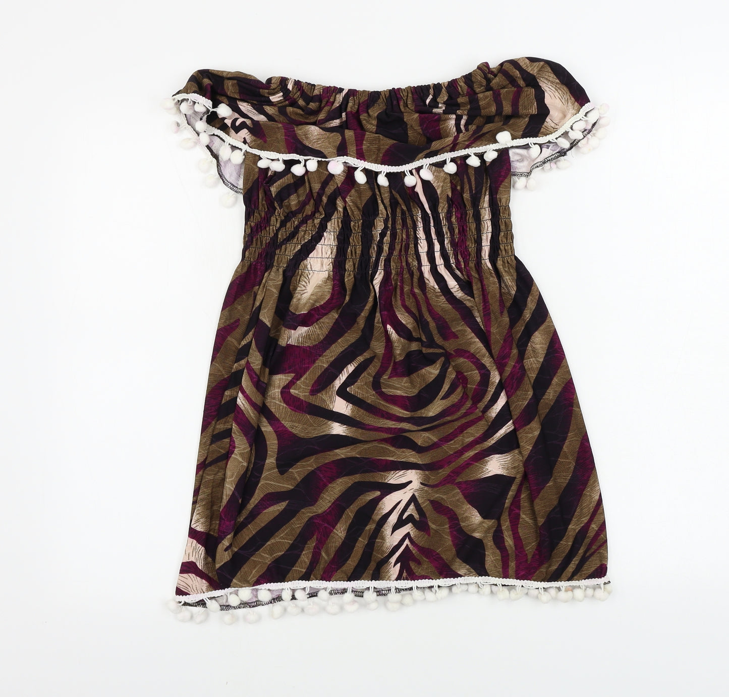 Preworn  Girls Brown Animal Print  A-Line  Size L