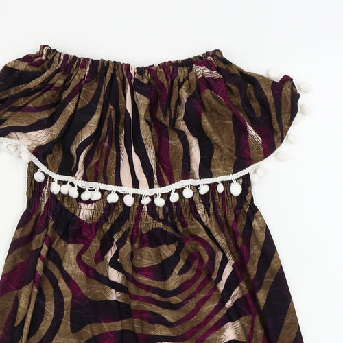 Preworn  Girls Brown Animal Print  A-Line  Size L