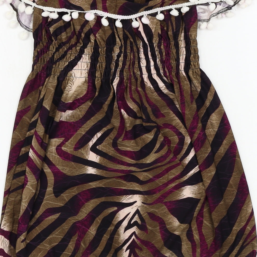 Preworn  Girls Brown Animal Print  A-Line  Size L