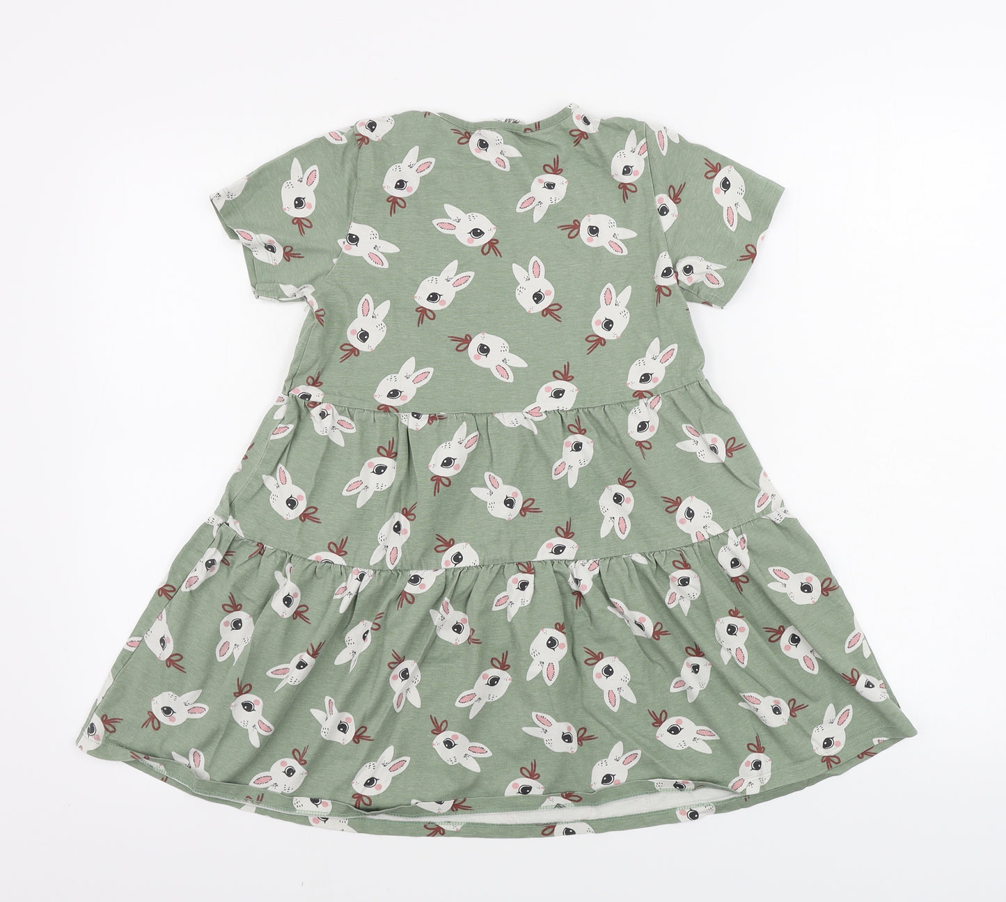 H&M  Girls Green   A-Line  Size 8-9 Years  - Bunny Rabbit