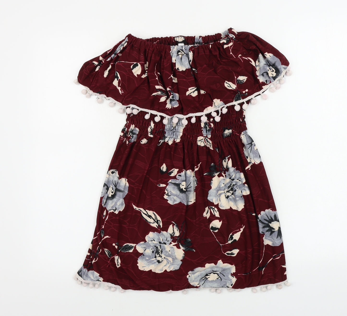 Preworn  Girls Purple Floral  A-Line  Size L