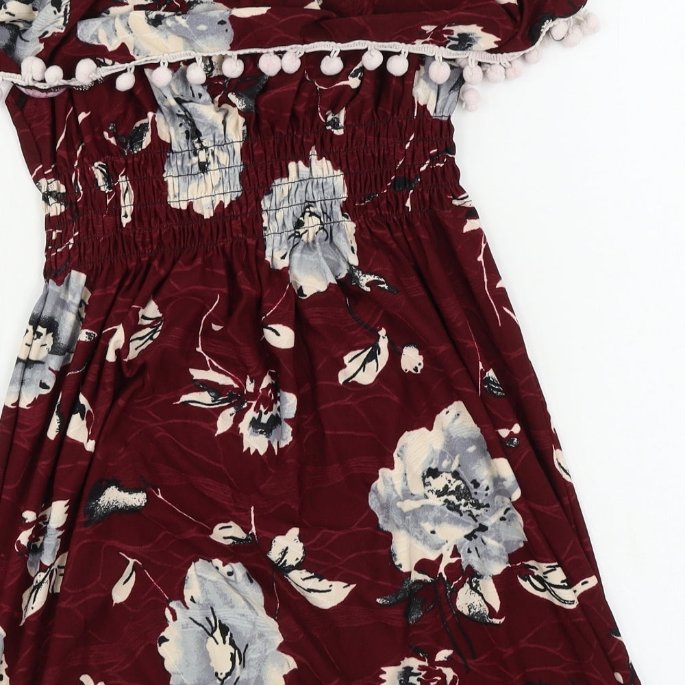 Preworn  Girls Purple Floral  A-Line  Size L