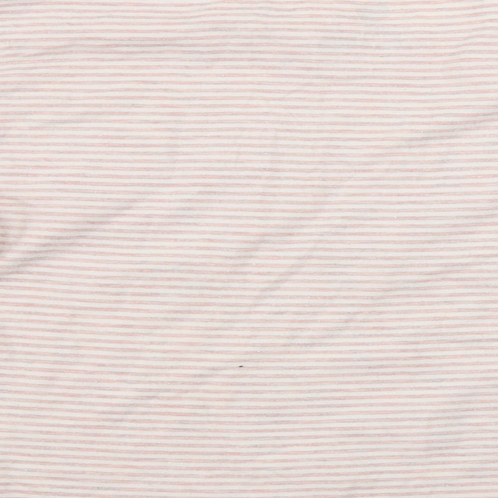 F&F  Girls Pink Striped  Basic T-Shirt Size 7-8 Years  - unicorn