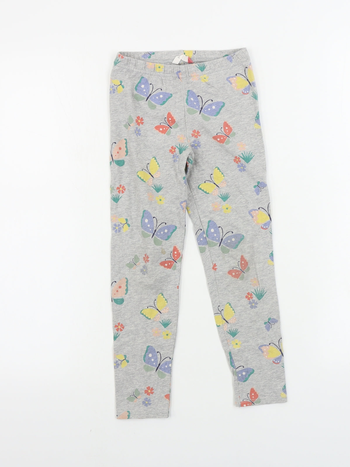 John Lewis  Girls Grey   Jegging Trousers Size 7 Years - butterfly pattern