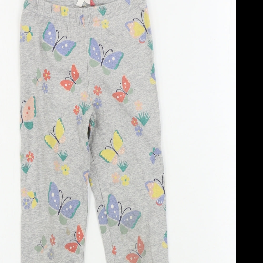 John Lewis  Girls Grey   Jegging Trousers Size 7 Years - butterfly pattern