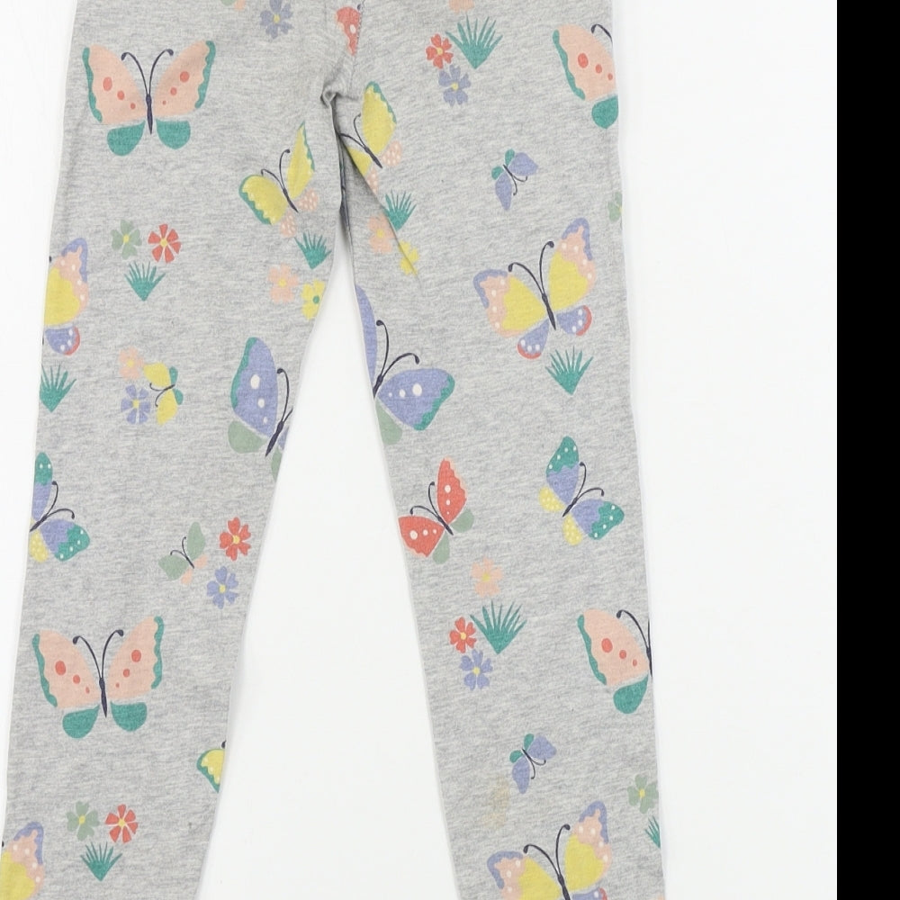 John Lewis  Girls Grey   Jegging Trousers Size 7 Years - butterfly pattern