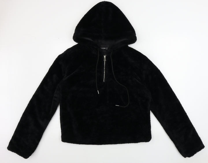 PRETTYLITTLETHING Womens Black   Henley Jumper Size 10