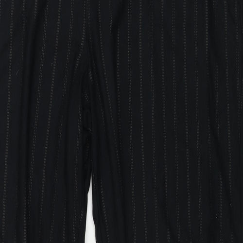 Marks and Spencer  Womens Black Striped  Trousers  Size 18 L28 in