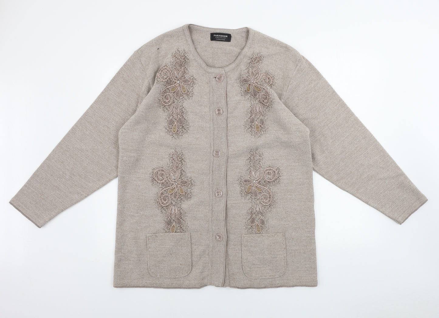 paramour   Womens Beige   Cardigan Jumper Size XL