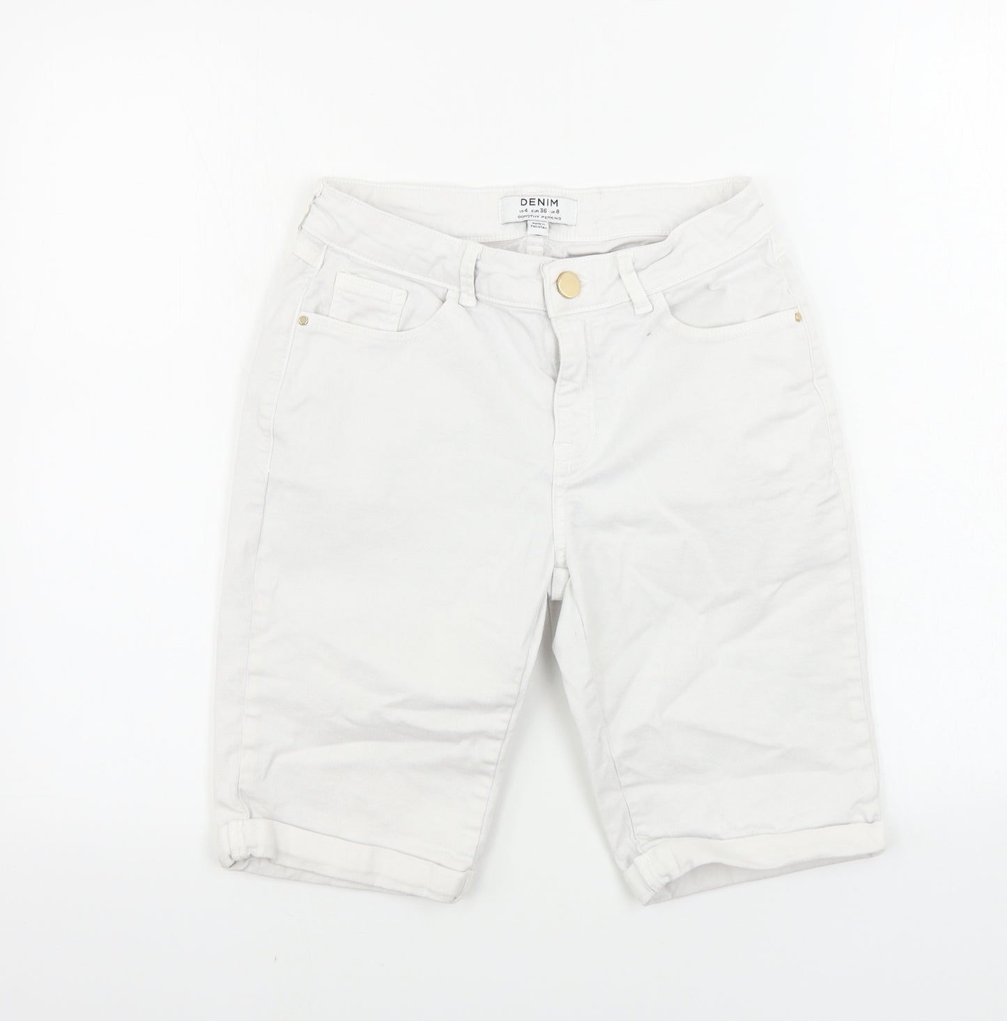Dorothy Perkins  Womens White   Chino Shorts Size 8