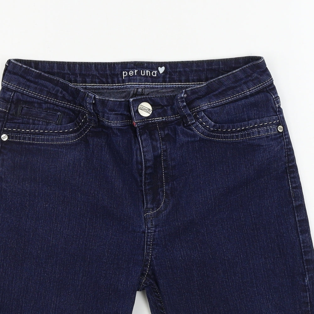 Marks and Spencer  Womens Blue   Cut-Off Shorts Size 8