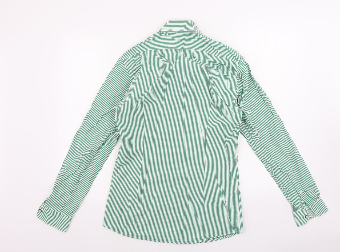 Diesel Mens Green Striped   Dress Shirt Size S