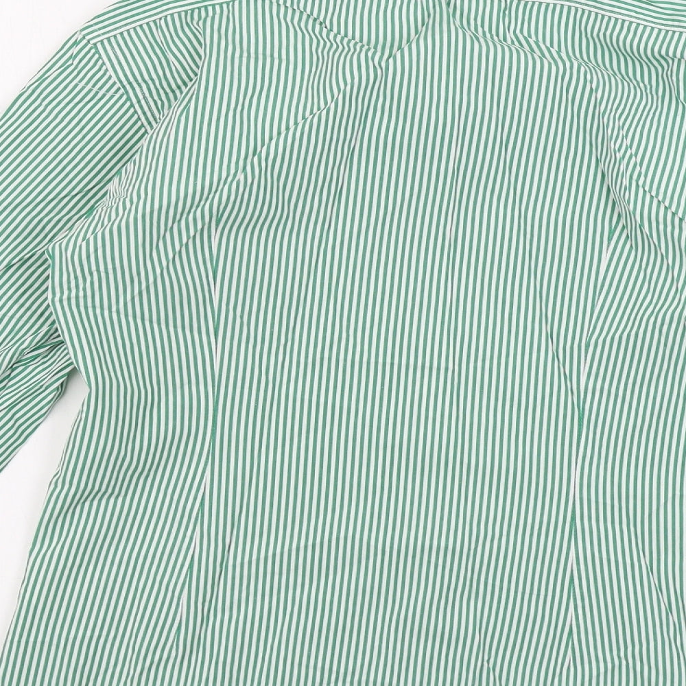Diesel Mens Green Striped   Dress Shirt Size S