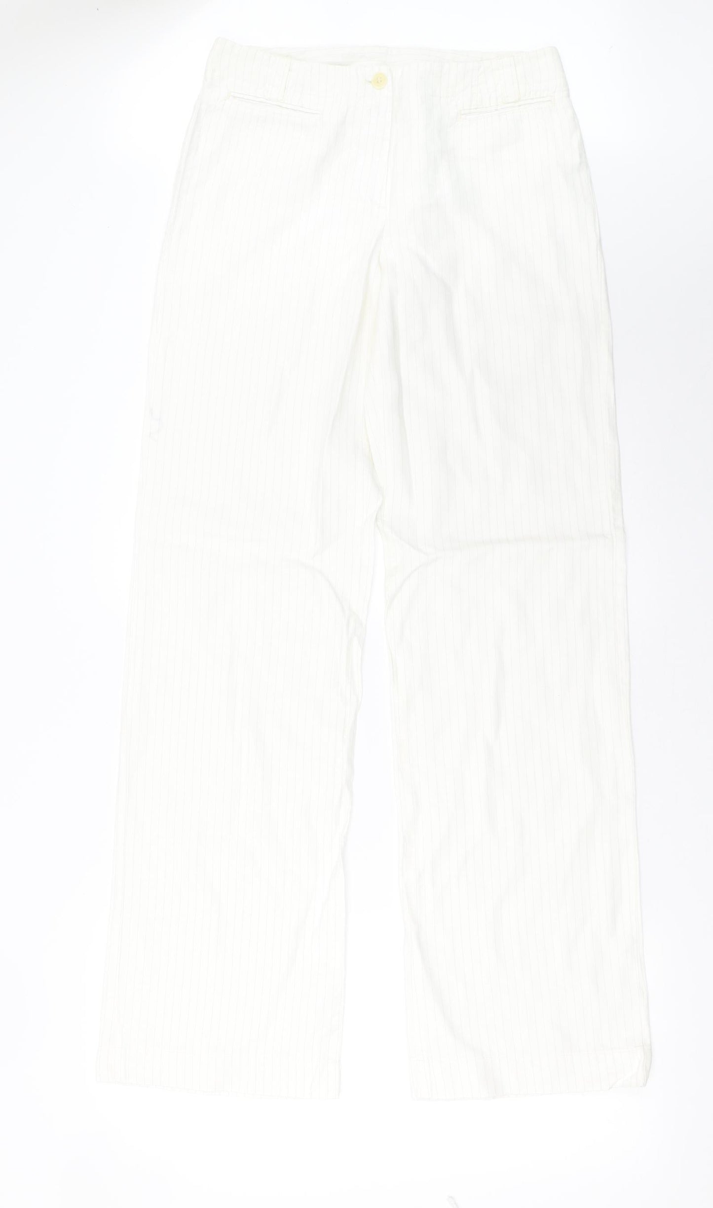 Beretta Womens White Striped  Trousers  Size 10 L34 in