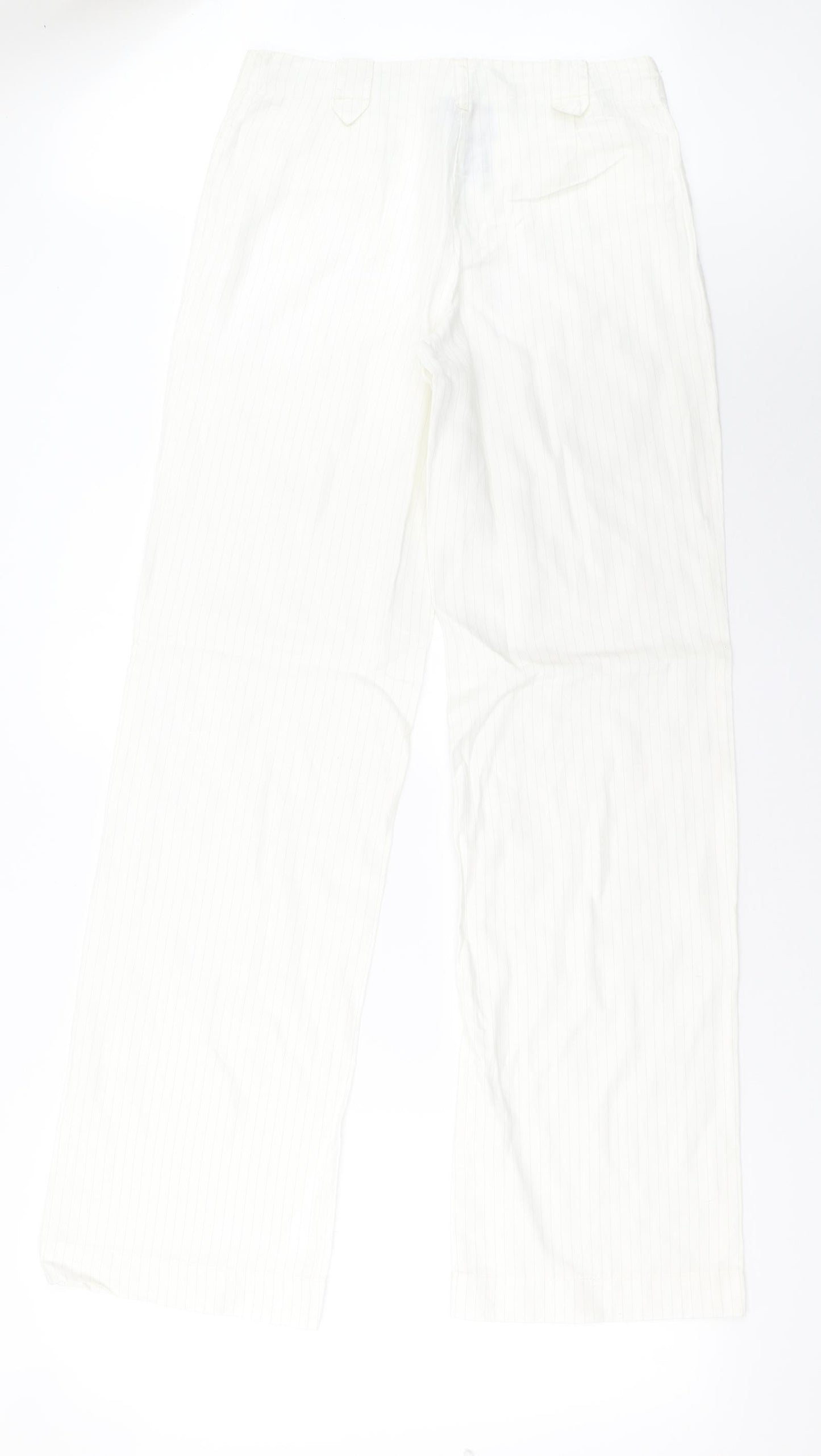 Beretta Womens White Striped  Trousers  Size 10 L34 in