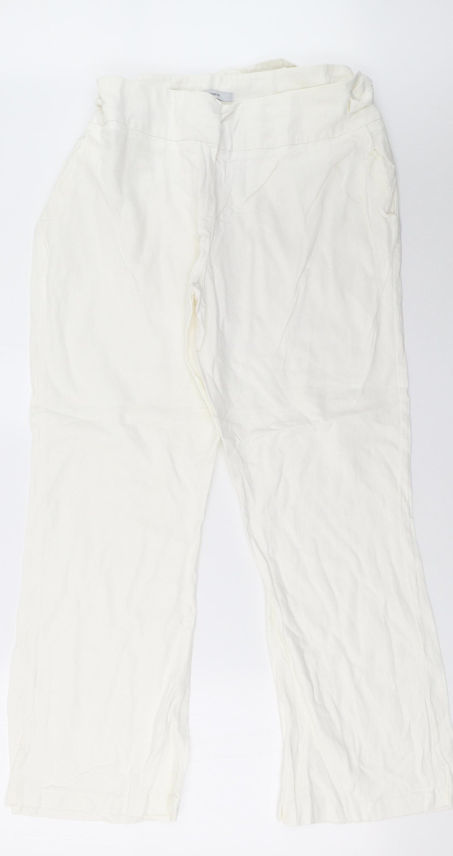 George Womens White   Trousers  Size 18 L30 in