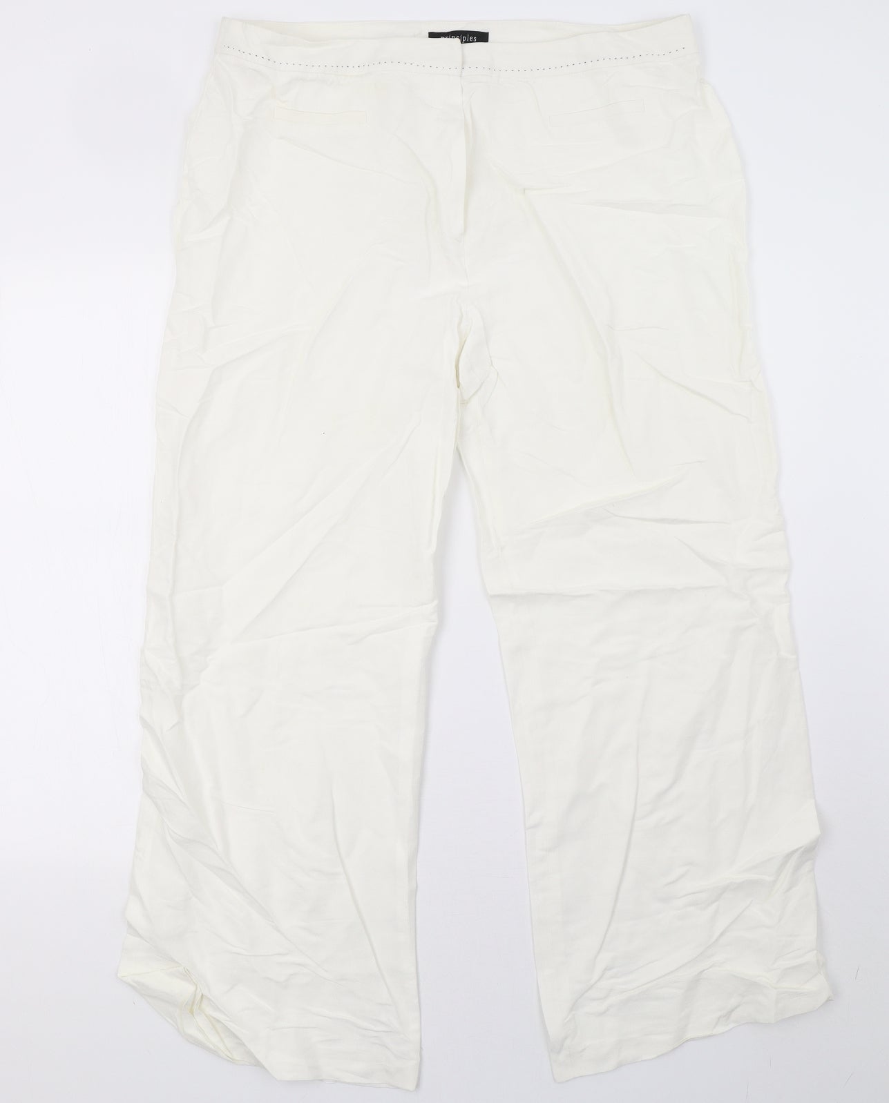 Principles Womens White   Trousers  Size 18 L30 in
